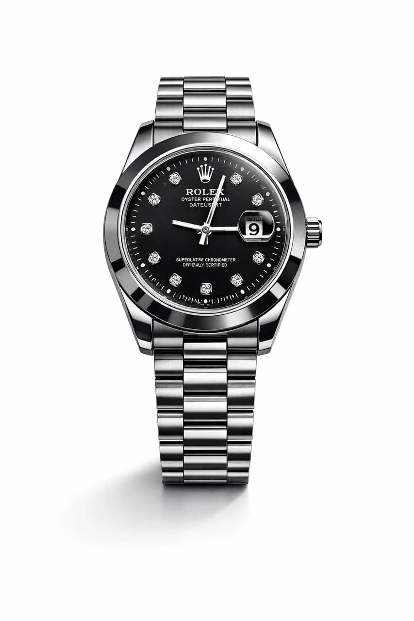 Luxury Silver Chain Watch – Diamond Dial Inspired by Rolex