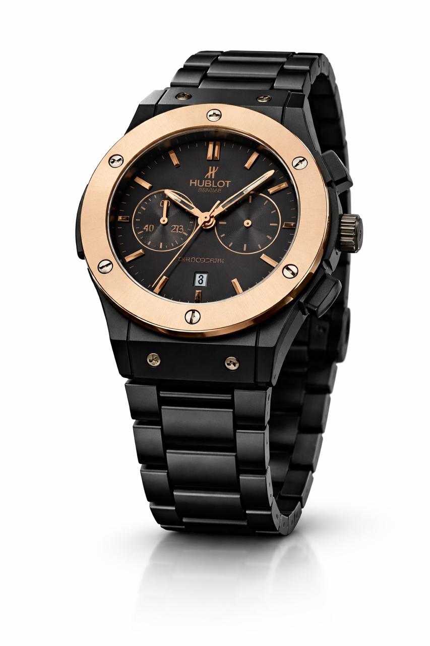 Hublot Aeroscope Chronograph Watch – Black & Rose Gold